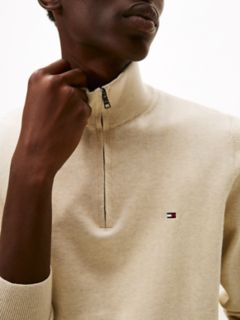 Classic Quarter-Zip Sweater — Beige 4