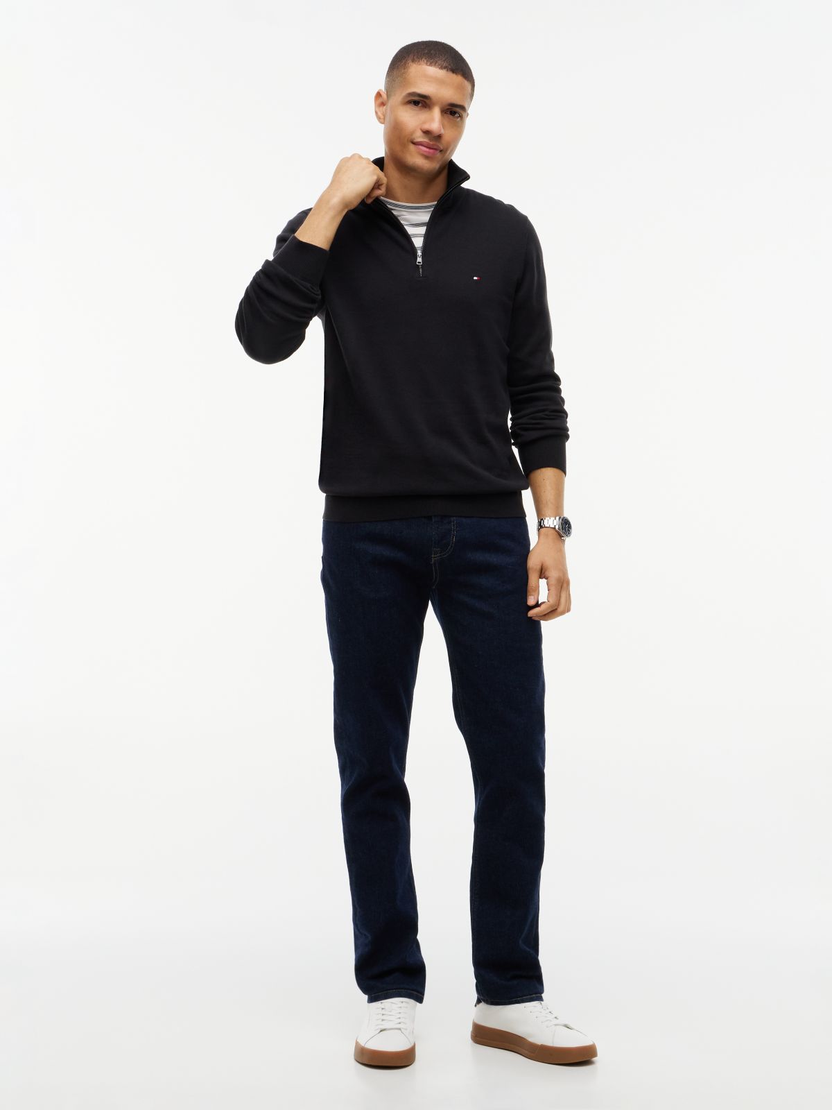 Classic Quarter-Zip Sweater — Black