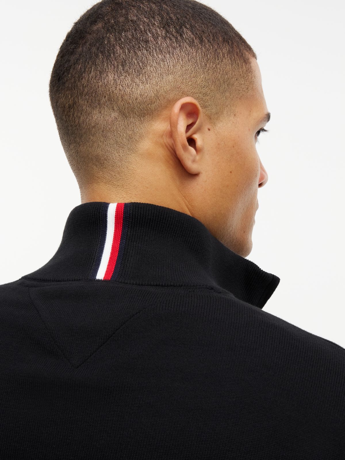 Classic Quarter-Zip Sweater — Black