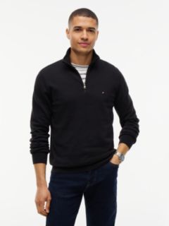 Classic Quarter-Zip Sweater — Black 1