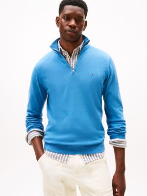 Classic Quarter-Zip Sweater, Dusty Indigo