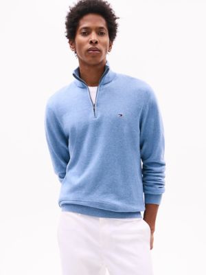 Classic Quarter-Zip Sweater, Blue Heather