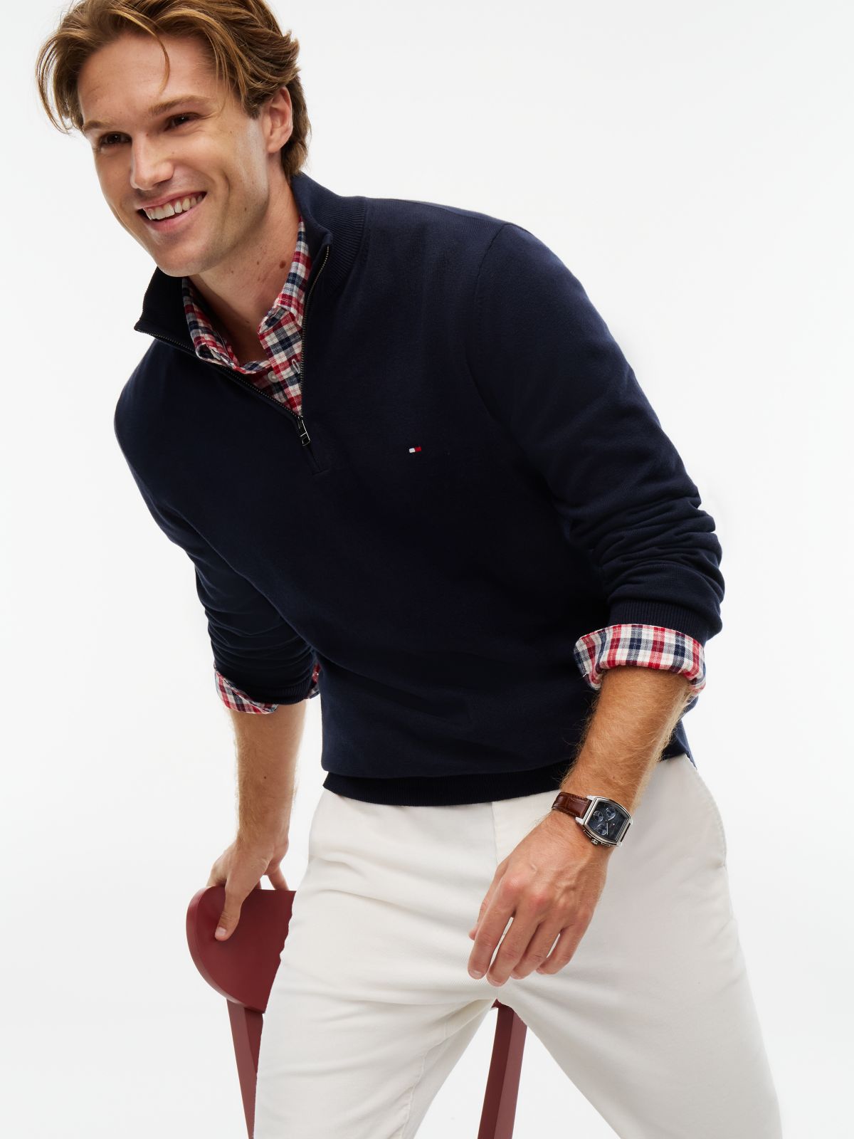 Classic Quarter-Zip Sweater — Navy