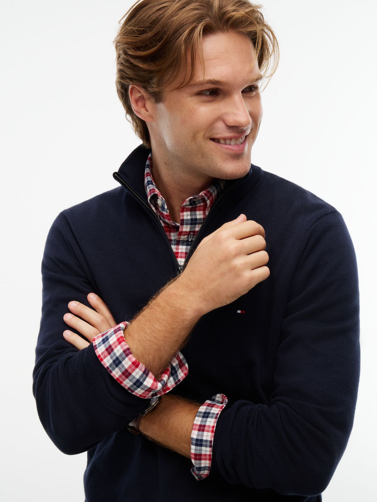 Classic Quarter-Zip Sweater — Navy