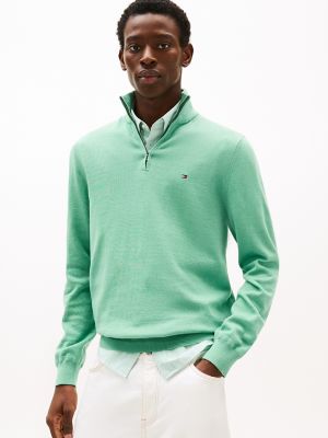 Classic Quarter-Zip Sweater, Frosted Evergreen