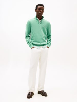 Classic Quarter-Zip Sweater, Frosted Evergreen