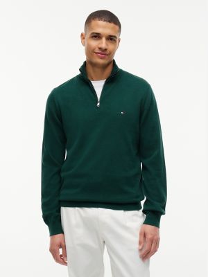 Classic Quarter-Zip Sweater, Ornamental Green