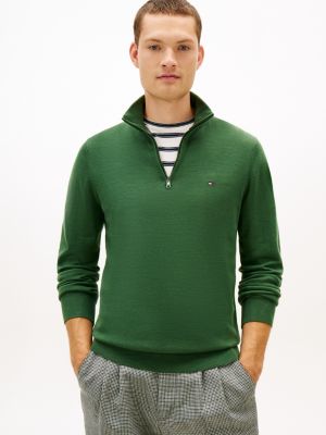 Classic Quarter-Zip Sweater, Deep Evergreen