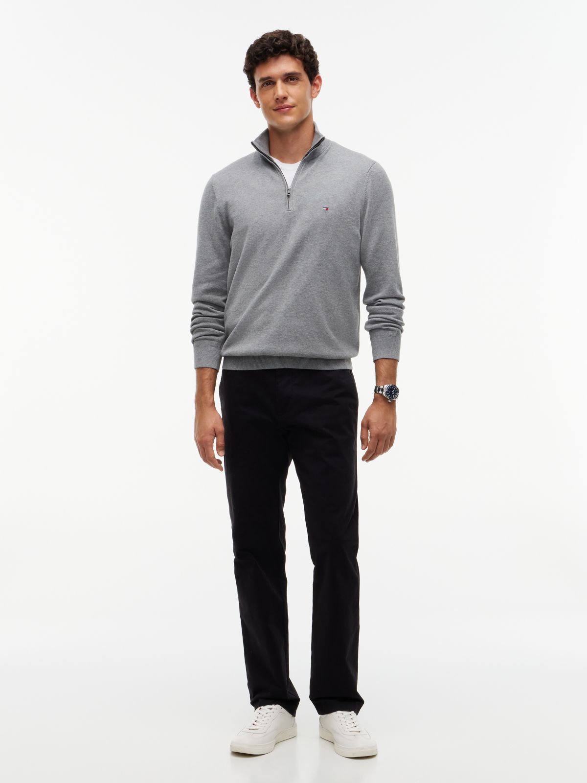 Classic Quarter-Zip Sweater — Grey Heather
