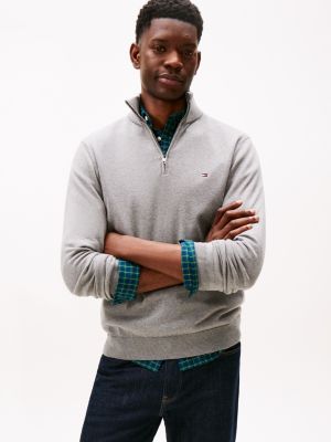 Classic Quarter-Zip Sweater, Grey Heather