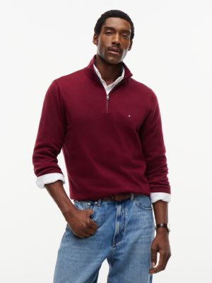 Classic Quarter-Zip Sweater, Burgundy