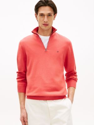 Classic Quarter-Zip Sweater, Vintage Red