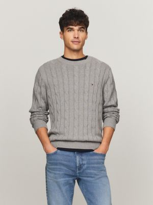 Flag Logo Cable Knit Sweater