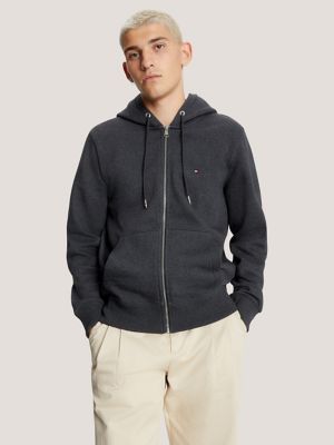 Solid Logo Zip Hoodie, Grey Heather