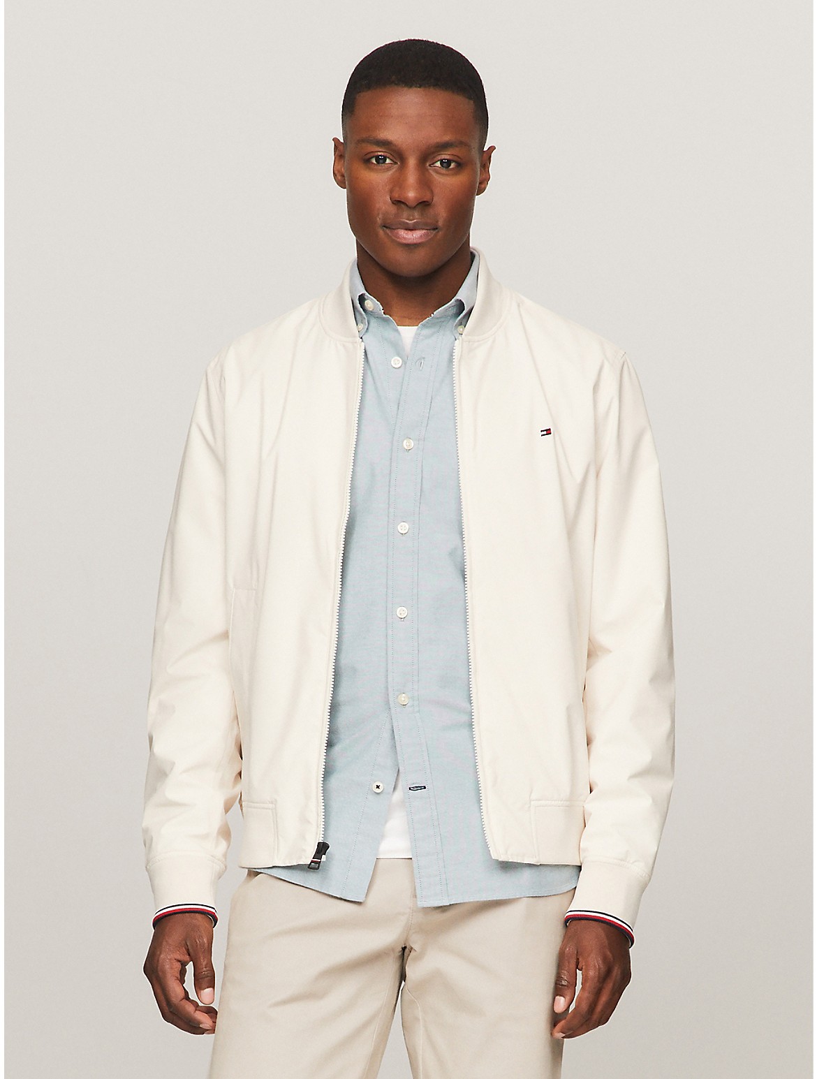 Tommy Hilfiger Lightweight Bomber Jacket In Feather White