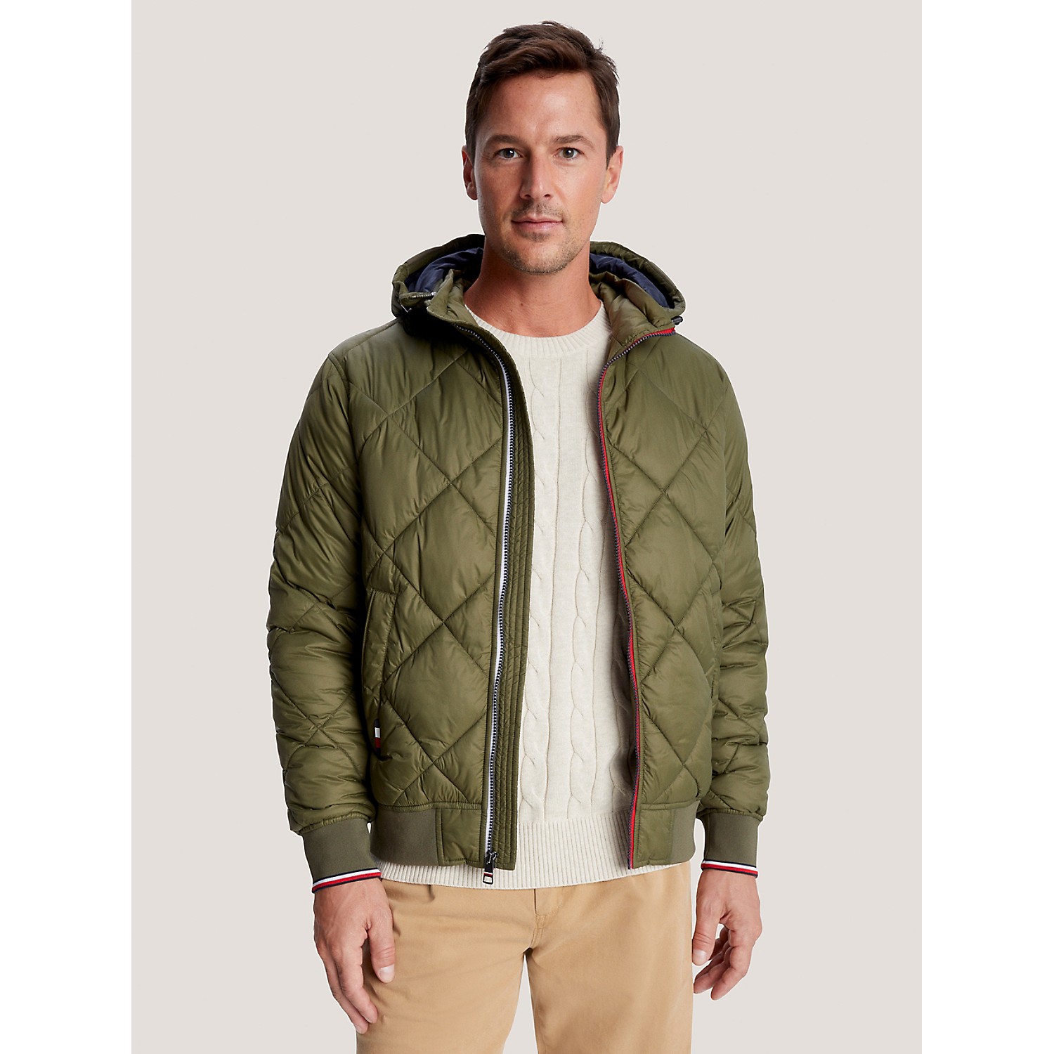 TOMMY HILFIGER Hooded Diamond Quilted Jacket
