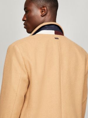 Wool-Blend Casual Coat, Pinecone Tan