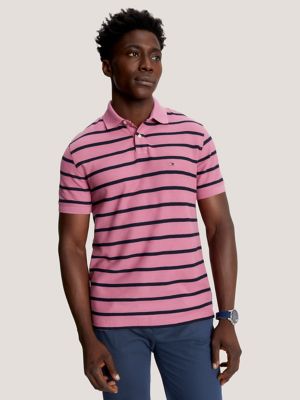 Regular Fit Stripe Wicking Polo, Rose Stain