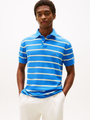 Regular Fit Stripe Wicking Polo, Blue Spell Stripe