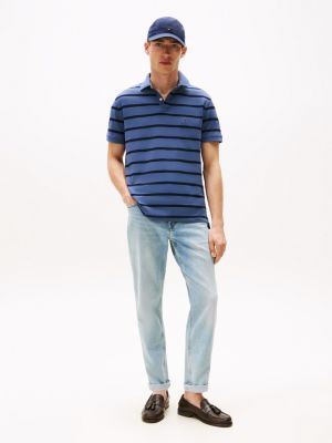 トミー ヒルフィガー   REG MONOTYPE STRIPE C-NK SS （ブルー） トミー ヒルフィガー TOMMY HILFIGER REG MONOTYPE STRIPE C-NK