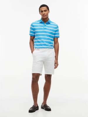Мужское поло Tommy Hilfiger Regular Fit Striped Wicking Polo, цвет: Синий / Белый полосатый — фото 2