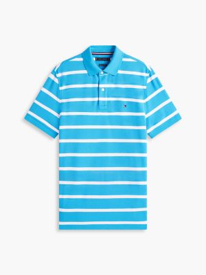 Мужское поло Tommy Hilfiger Regular Fit Striped Wicking Polo, цвет: Синий / Белый полосатый — фото 5