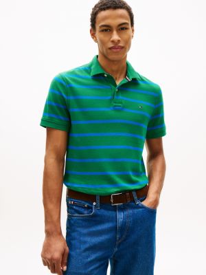Regular Fit Stripe Wicking Polo, Nouveau Green