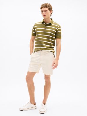 Regular Fit Stripe Wicking Polo, Uniform Olive Stripe