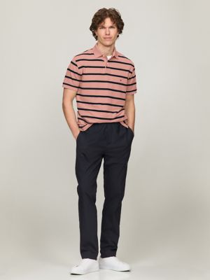 Regular Fit Stripe Wicking Polo, Pink Peony Stripe