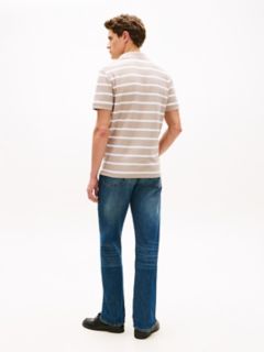 Regular Fit Striped Wicking Polo — Smooth Taupe/White Stripe 4
