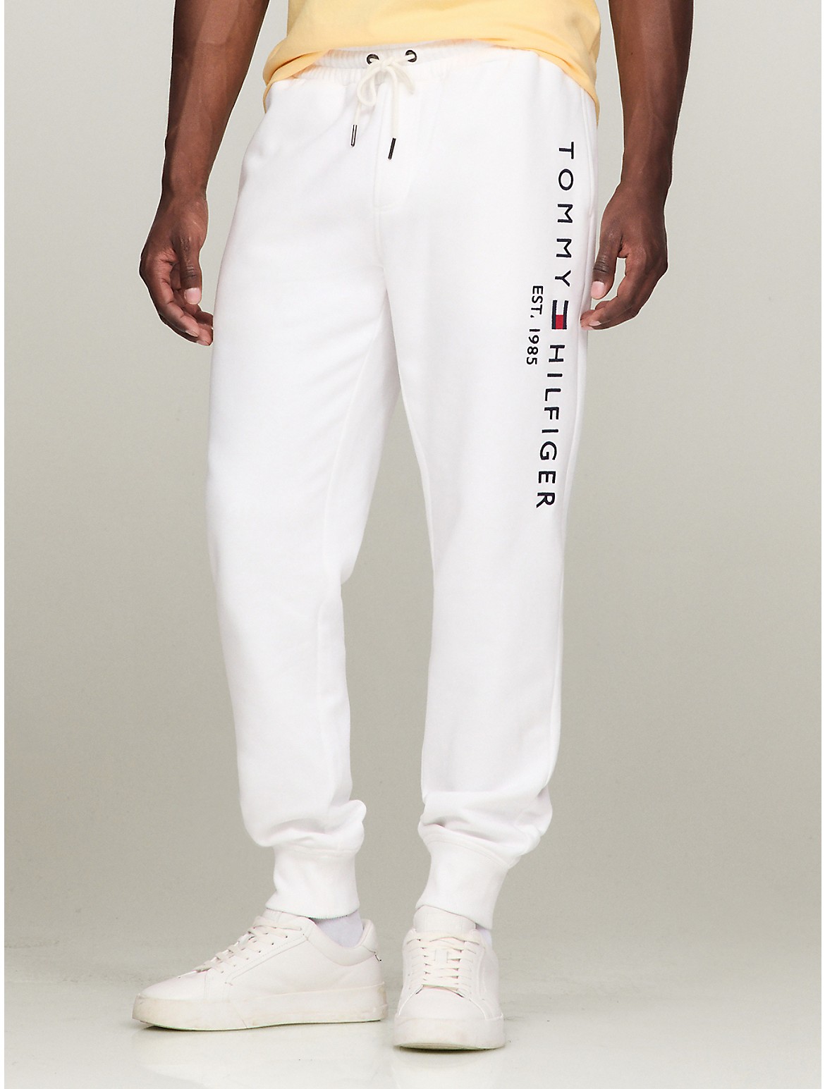 Shop Tommy Hilfiger Tommy Logo Sweatpant In White