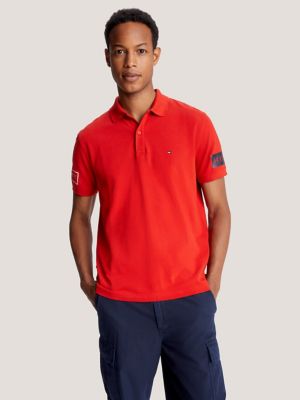 Buy Tommy Hilfiger Men's Textured Slim Fit Polo T-Shirt (S23HMKT577_Khaki  at