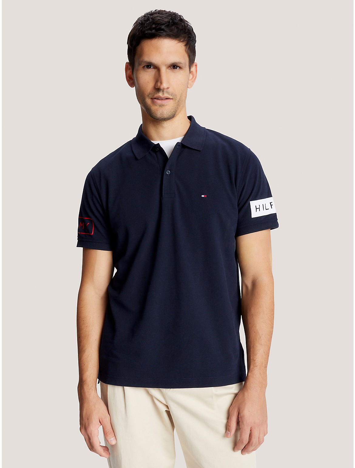 ModeSens Tommy In Polo Sleeve Logo Regular Hilfiger | Fit Sky Desert