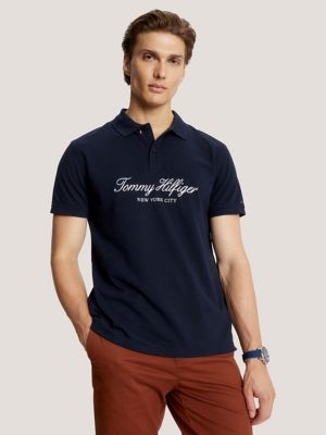 Tommy Hilfiger NYC Logo Polo Shirt Navy