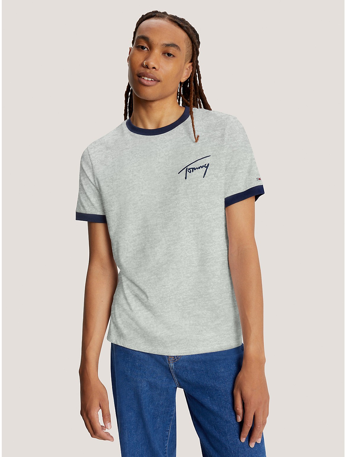 Tommy Hilfiger Men's Signature Logo Ringer T-Shirt