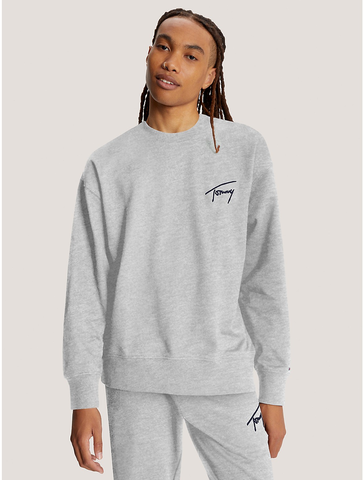 Tommy Hilfiger Men's Embroidered Signature Logo - Grey - XS
