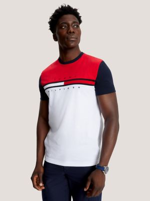 Colorblock Flag Stripe Logo T Shirt