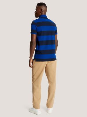 Slim Fit Rugby Stripe Polo, Midnight Blue