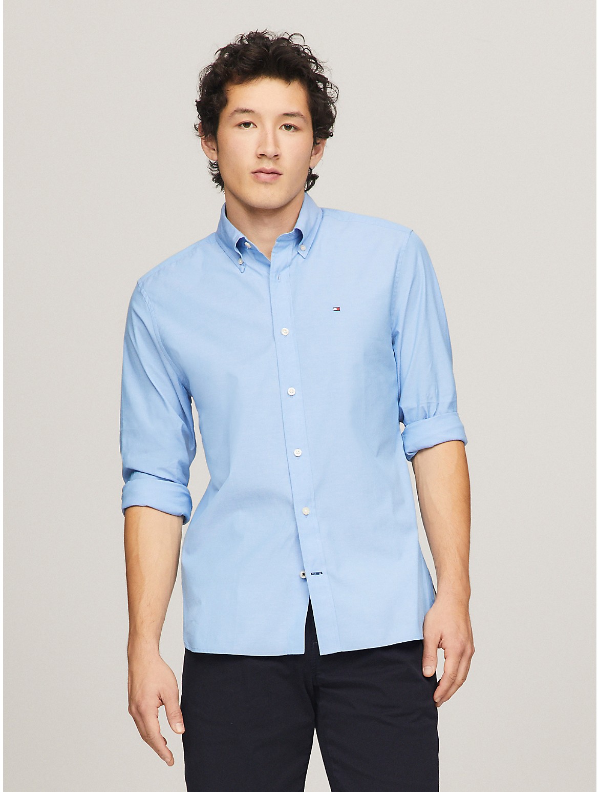 Tommy Hilfiger Men's Regular Fit Solid Poplin Shirt
