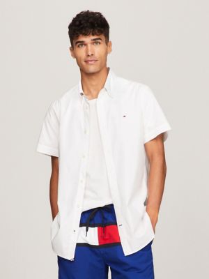 Slim Fit Short-Sleeve All-Day Shirt, Optic White