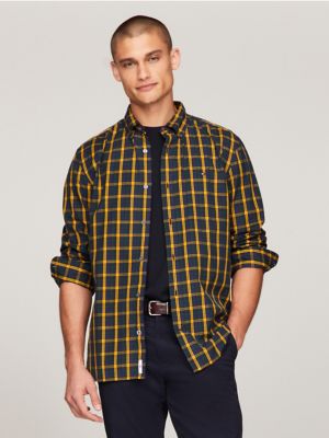 Tommy hilfiger yellow dress hot sale shirt