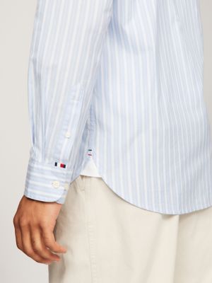 Regular Fit Stripe Poplin Shirt | Tommy Hilfiger USA