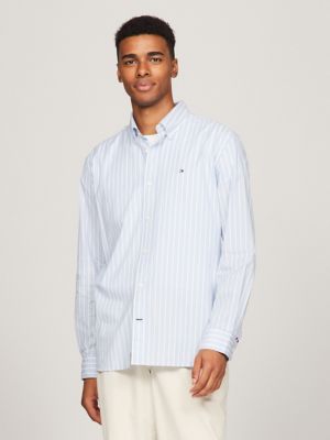 Regular Fit Stripe Poplin Shirt | Tommy Hilfiger USA