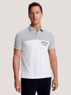 Regular Fit Hilfiger Block Logo Polo, Fresh White