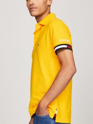 Tommy Hilfiger Flag Cuff Sleeve Logo Slim Fit, Camisa De Polo Hombre,  Amarillo (Yellow), CH : : Ropa, Zapatos y Accesorios