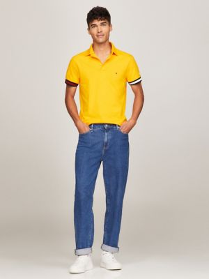 Tommy Hilfiger Flag Cuff Sleeve Logo Slim Fit, Camisa De Polo Hombre,  Amarillo (Yellow), CH : : Ropa, Zapatos y Accesorios