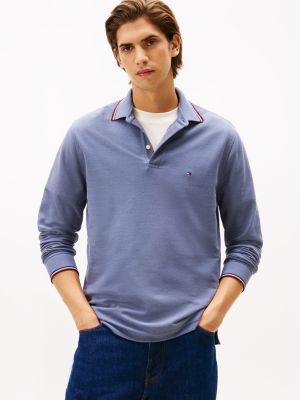 Long-Sleeve Tommy Wicking Polo, Bank Blue