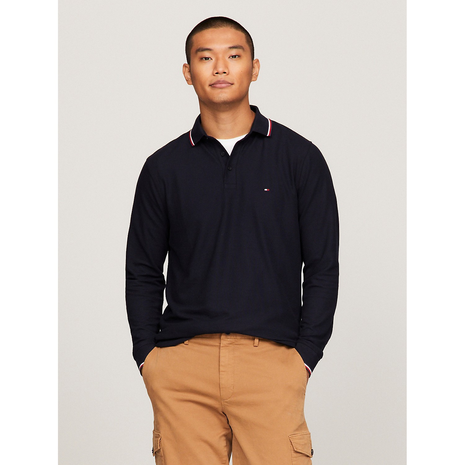 TOMMY HILFIGER Regular Fit Long-Sleeve Tommy Wicking Polo