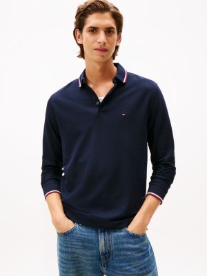 Long-Sleeve Tommy Wicking Polo, Navy