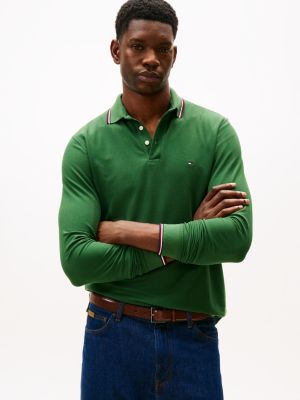 Long-Sleeve Tommy Wicking Polo, Deep Evergreen